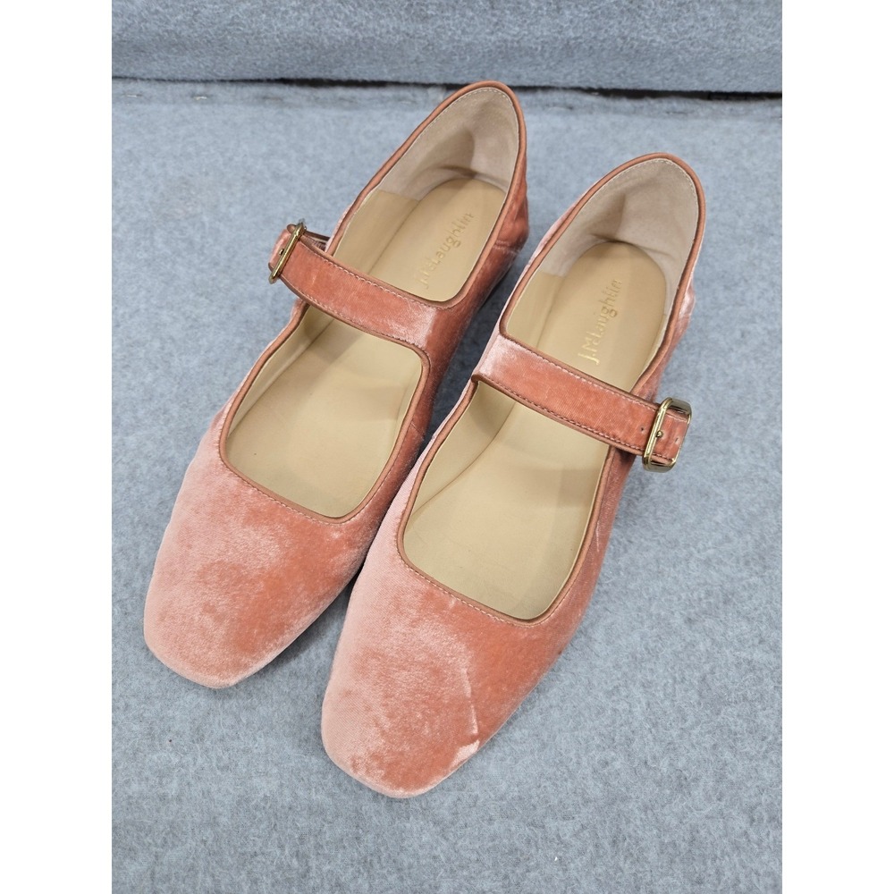 J McLaughlin Macayle Square Toe Women Pink Velvet Mary Jane Flats Shoes Size 8.5 - Picture 2 of 8